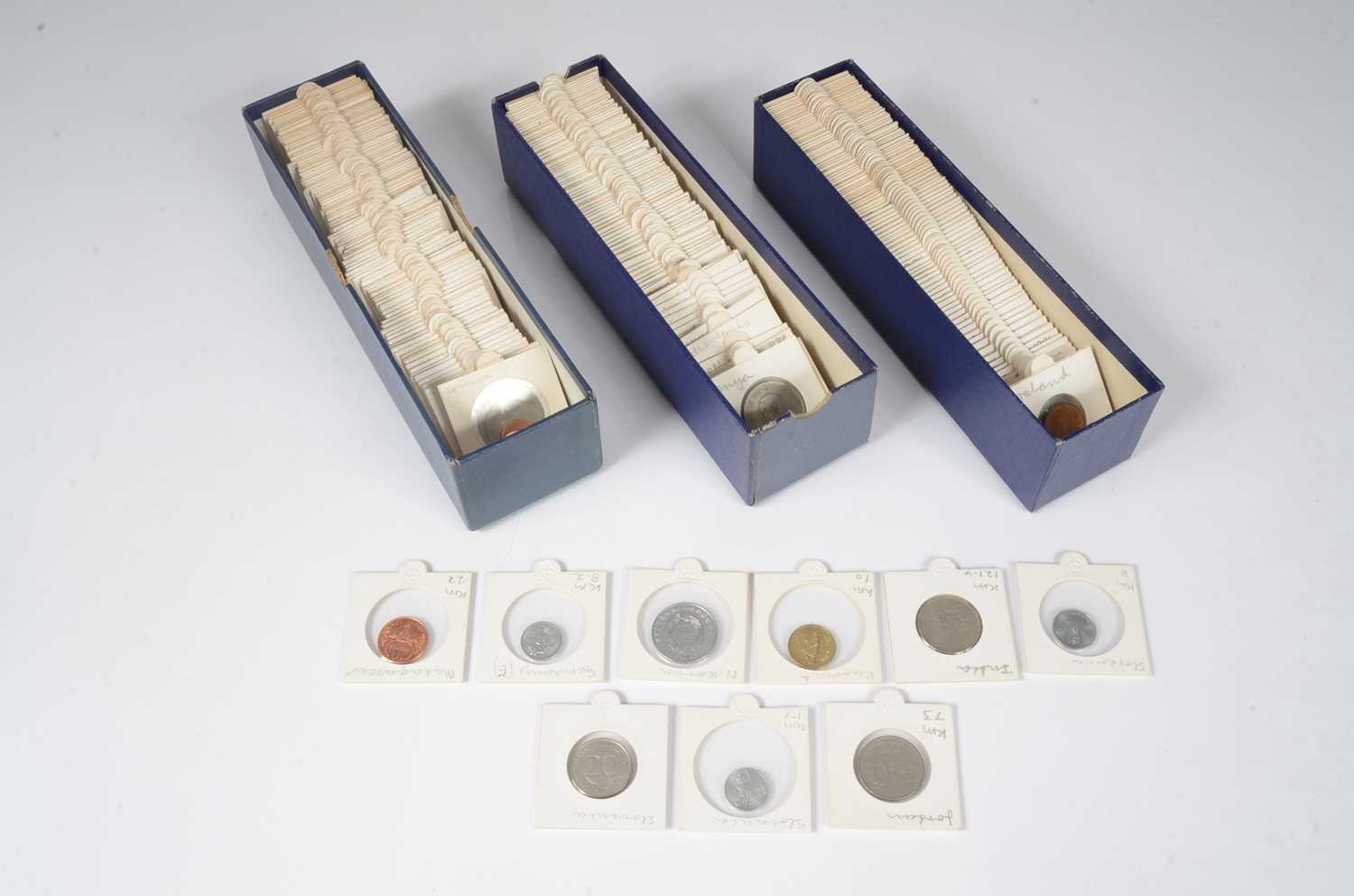 Small Collection Index A Collection of World coinage, 20th century, each coin individually ...