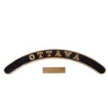 GWR Bulldog Class Locomotive Name Plate Ottawa with Presentation Plaque (2),