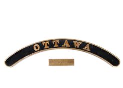GWR Bulldog Class Locomotive Name Plate Ottawa with Presentation Plaque (2),