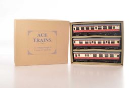 Ace 0 Gauge Modern issue C/5 BR Blood and Custard 3-car set B,