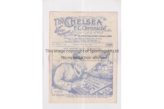 CHELSEA V ARSENAL 1934 / CHAMPIONSHIP DECIDER Programme for the League decider at Stamford Bridge