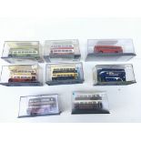 A collection of of 8 model buses by the Original O