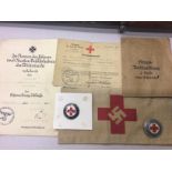 German Third Reich II world war Red Cross badges a