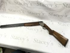 A Lanber over under 12g shotgun. 28inch barrel and