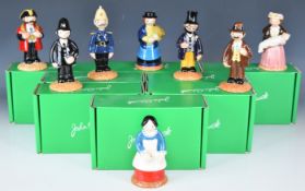 Eight Beswick Trumpton figures comprising P.C McGarry, Mrs Cobbett, Mrs Honeyman, Captain Flack,