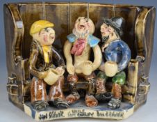 Will Young pottery figural group Uncle Tom Cobley, Jan Stewer and Bill Brewer, H11.5cm