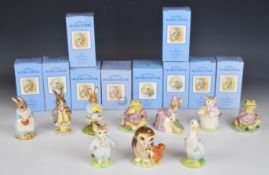 Twenty Beswick Beatrix Potter figures including Jeremy Fisher with satin finish, in boxes
