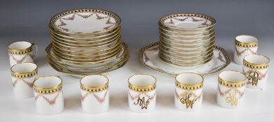 Limoges porcelain dinner and teaware decorated in the Nyon pattern, approximately thirty one pieces