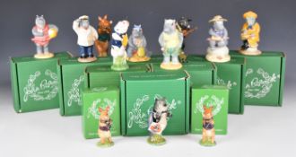 Collection of Beswick Pig Promenade band figures including two James the triangle player and six