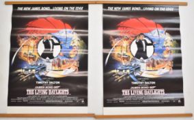 Two James Bond 007 The Living Daylights (1987) promotional cinema posters, starring Timothy Dalton