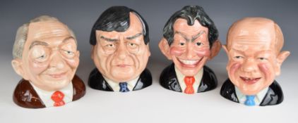 Bairstow Manor Pottery and Carlton Ware four character jugs in the satirical political series