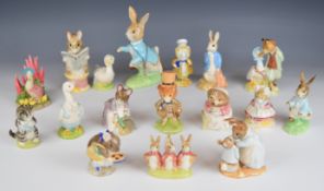 Sixteen Royal Albert, Beswick and Border Fine Arts Beatrix Potter figures including Peter Rabbit,