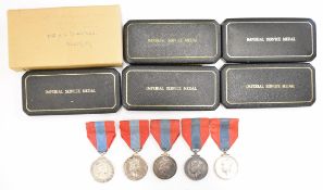Five Imperial Service Medals for Ernest George Surridge, William Ernest George Ball, Percy Joseph