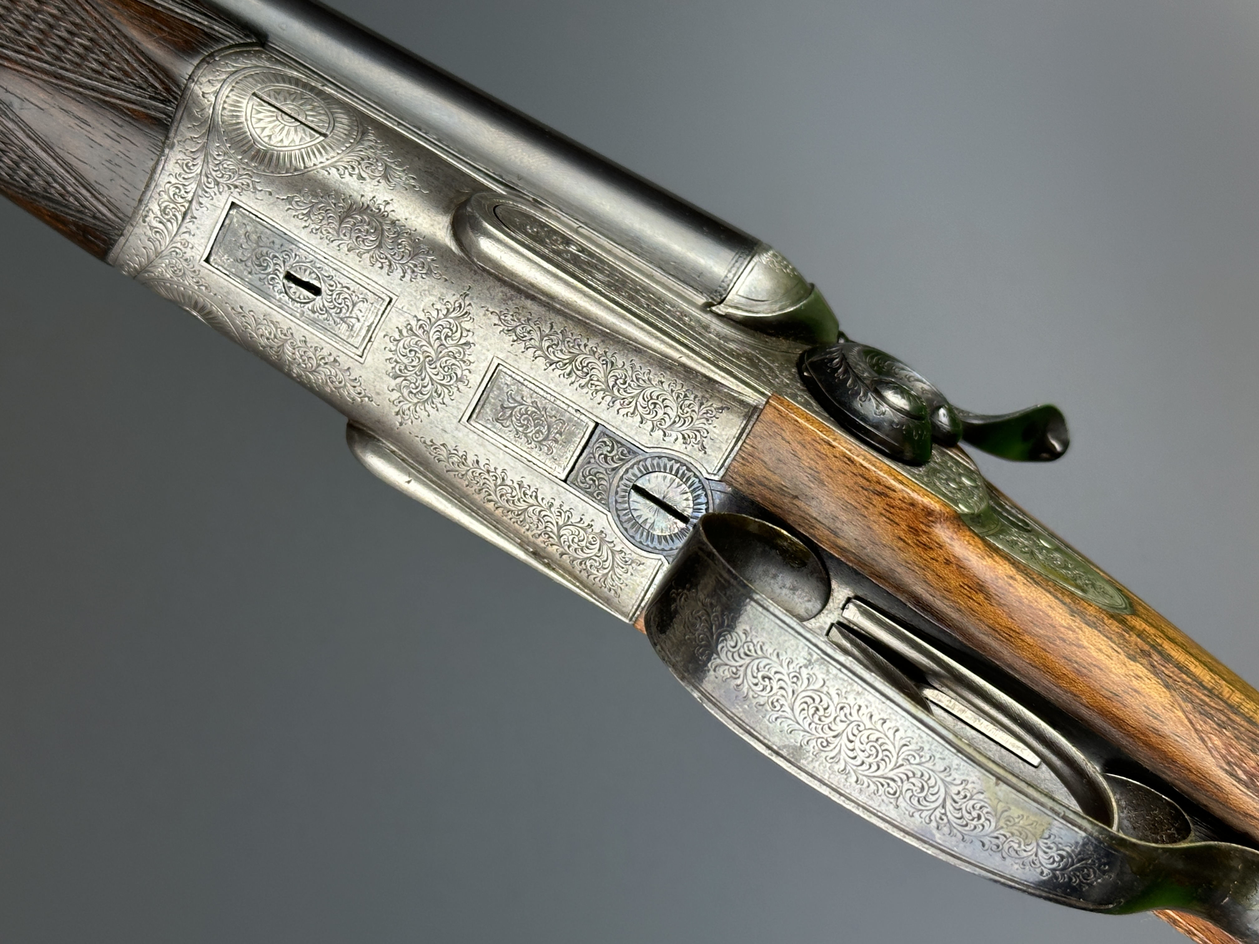 William Evans 28 bore side by side hammer action shotgun with named and engraved locks, engraved - Image 31 of 56