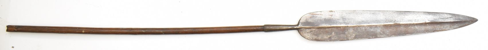 19thC African tribal spear, probably Assegai / Zulu, L144cm