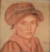 Attributed to Francois de Ribaupierre (1886-1981) pastel head and shoulders portrait of a woman