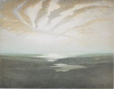Michael Fairclough signed limited edition (1/75) engraving Lyme Bay III- Seashine, coastal scene,