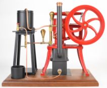 Exhibition quality model of a Rider Ericsson hot air or Stirling cycle engine, driving a brass