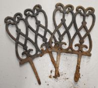 Twenty possibly Victorian cast iron lattice work lawn or border edging panels, each 18cm long, total
