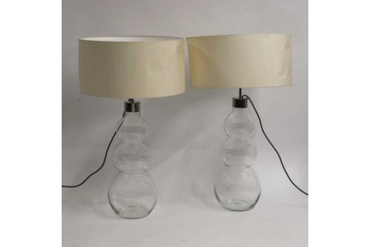 A pair of glass table lamps, - Image 1 of 3