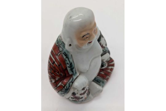 A porcelain Happy Buddha, - Image 8 of 29