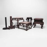 A collection of Chinese hardwood stands,