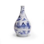 A Chinese blue and white bottle vase,