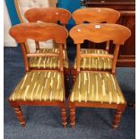 SET OF 4 19TH CENTURY MAHOGANY DINING CHAIRS ON TURNED SUPPORTS