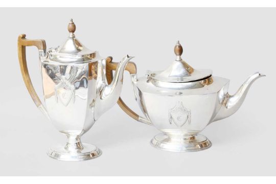 A George V Silver Teapot and Hot-Water Jug, by Goldsmiths and Silversmiths Co. Ltd., London, 1913,