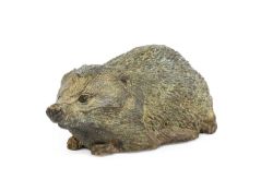 David Cemmick (b.1955): A Bronze Hedgehog, limited edition 6/9, signed 21cm long