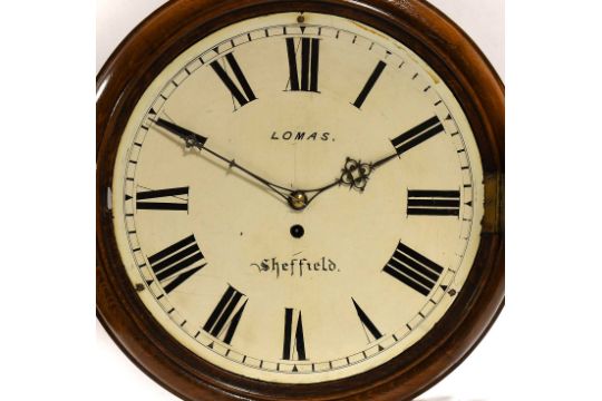 An Oak Wall Timepiece, Signed Lomas, Sheffield, circa 1890, case with side and bottom, 14 inch - Image 3 of 6