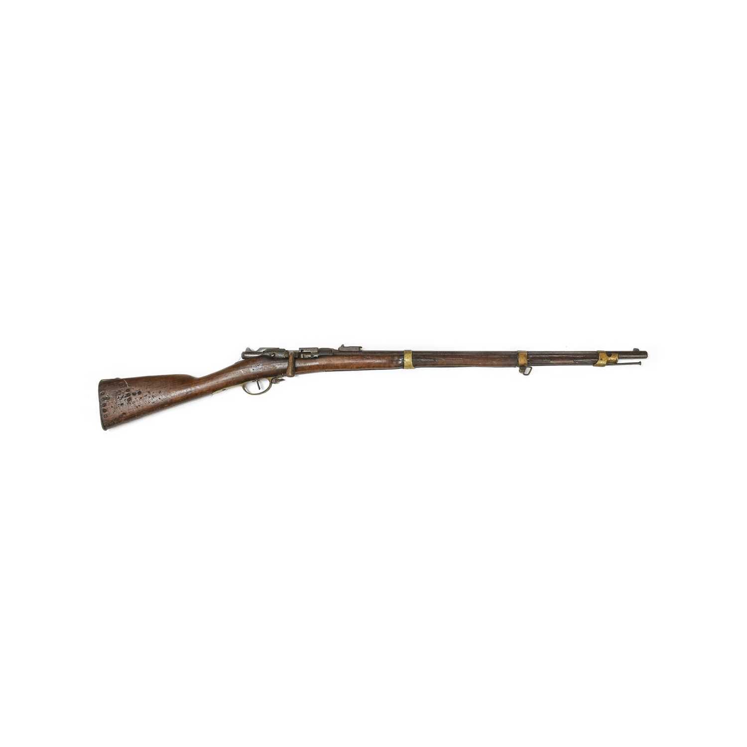 A French M1874 Gras Bolt Action Rifle, numbered 10048, the 70cm steel ...