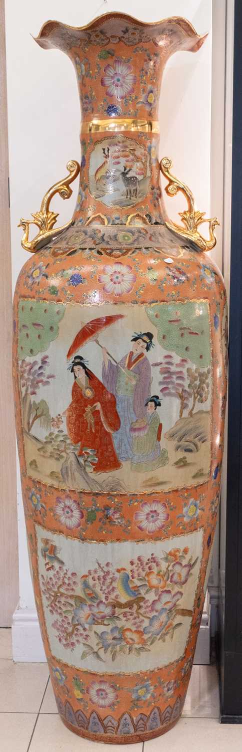 A Pair of Large 6ft Floor Standing Chinese Porcelain Vases, last ...