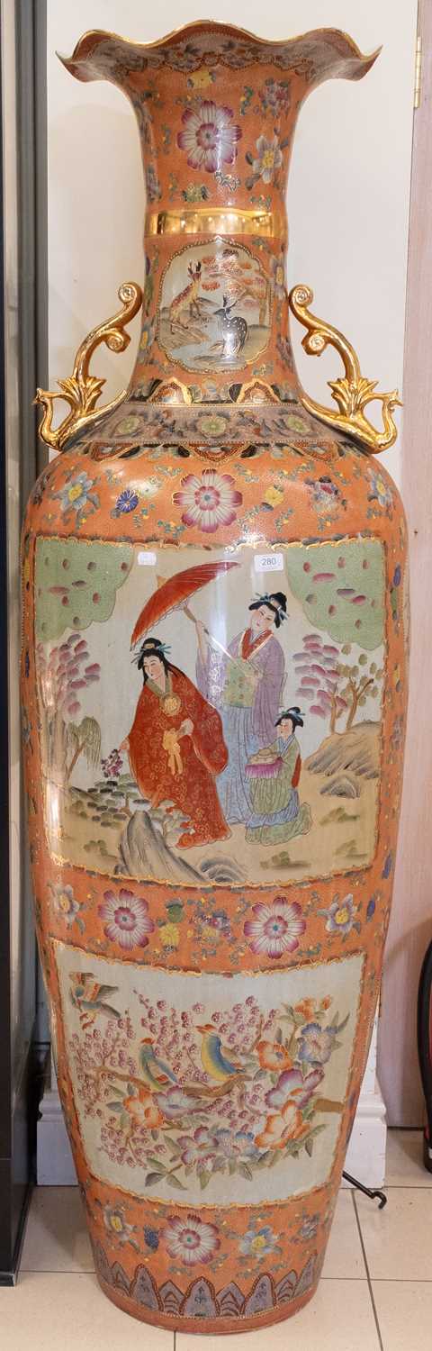 A Pair of Large 6ft Floor Standing Chinese Porcelain Vases, last ...