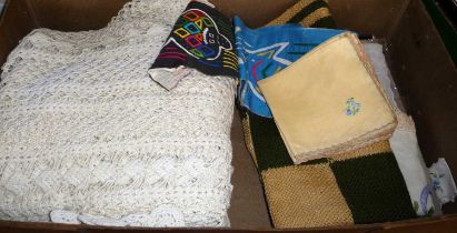 Vintage crochet quilt and other textiles