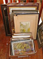 Large quantity of framed engravings and other prints and pictures
