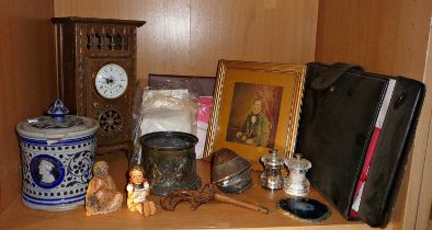 Shelf of assorted items