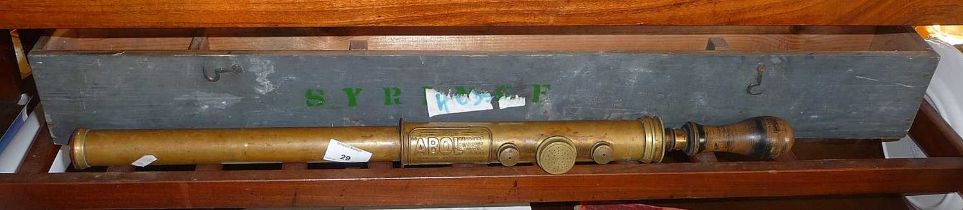 Early 20thc brass rose spray syringe and the No.6 "Abol" specially recommended by the National