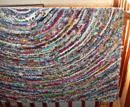 Indian made rag rug 180cm long x 120cm wide