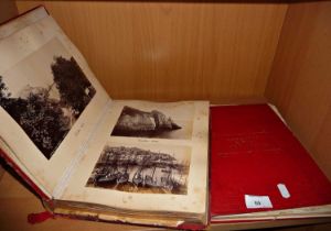 Antique album of sepia photographs including late 19thc Grand Tour scenes and buildings, with a book