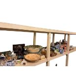 Crown Derby boxed cruet set, six tea knives and cake slice, four Wade Nat West Pigs,