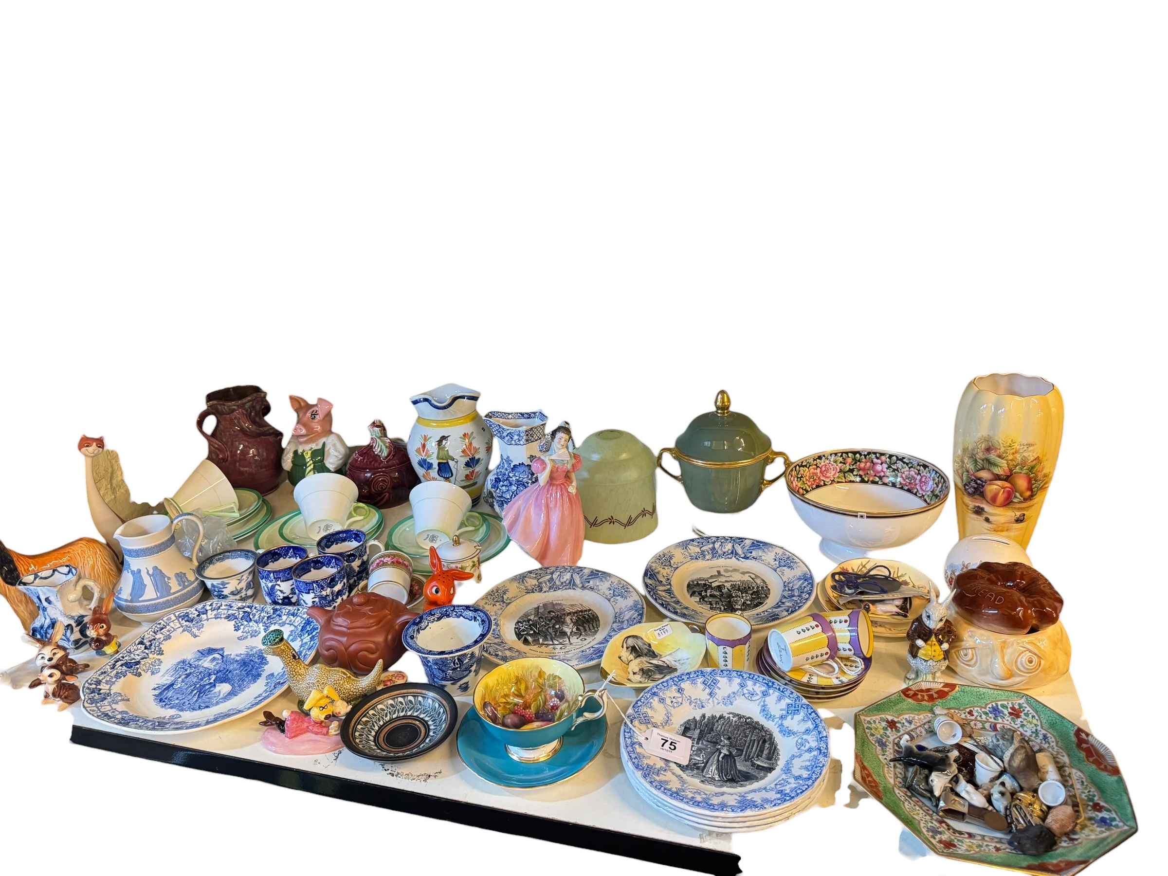 Collection of ceramics including Shelley cups, saucers and plates, Continental plates,
