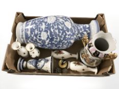 A reproduction Chinese porcelain blue and white baluster vase, height 52 cm,