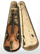 A late 19th / early 20th century Stradivarius copy violin,