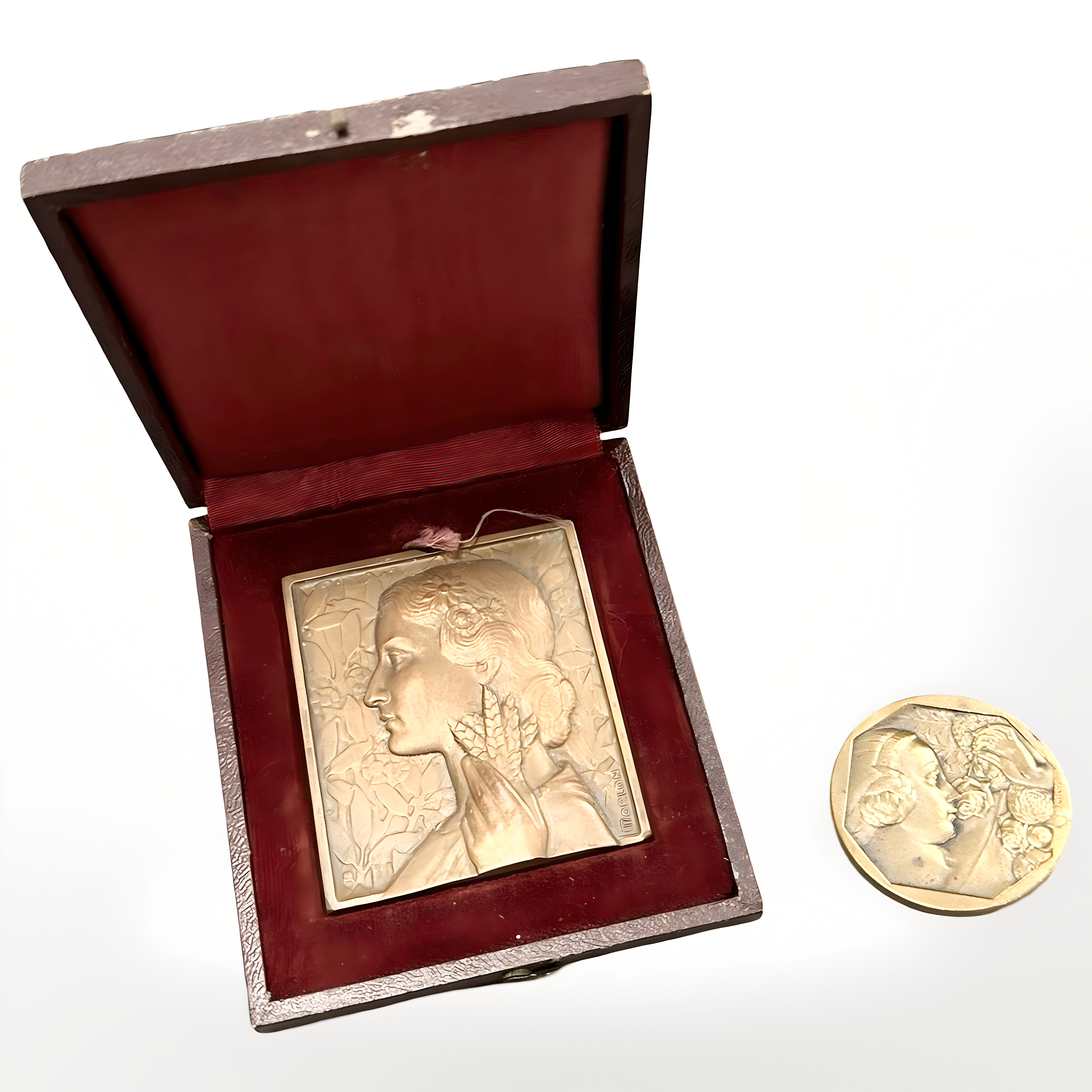 Two French bronze medallions,