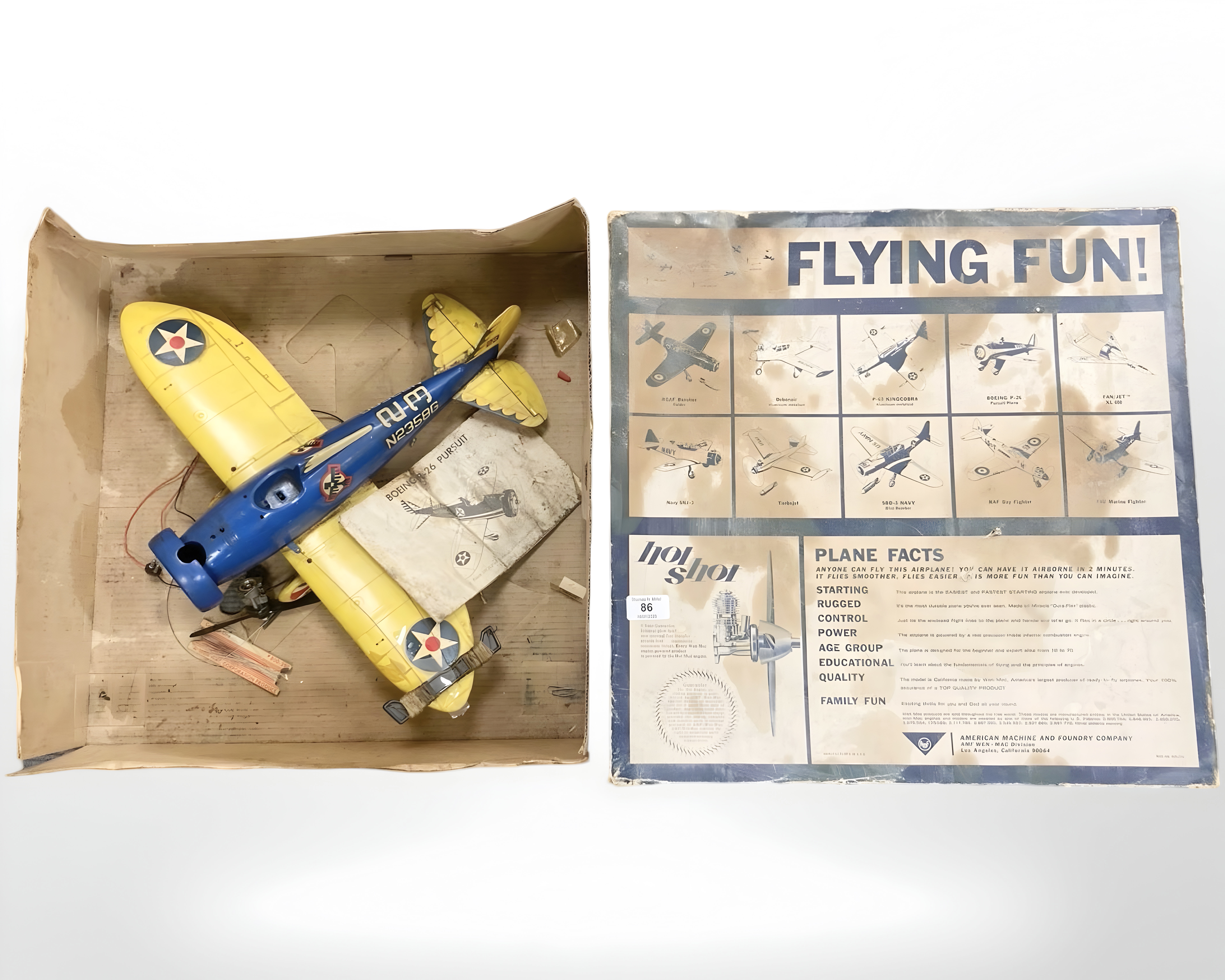 An American Machine and Foundry Company Boeing P-26 Pursuit model aircraft.