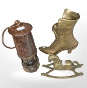 An Eccles Protector Type SL miner's safety lamp,