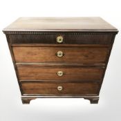 An early 20th century continental mahogany four drawer chest,