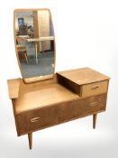 A Lebus teak sunk-centre mirror back dressing table,