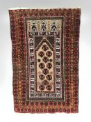 A Balouch prayer rug, Afghanistan, 130 cm x 80 cm.